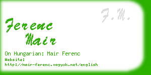 ferenc mair business card